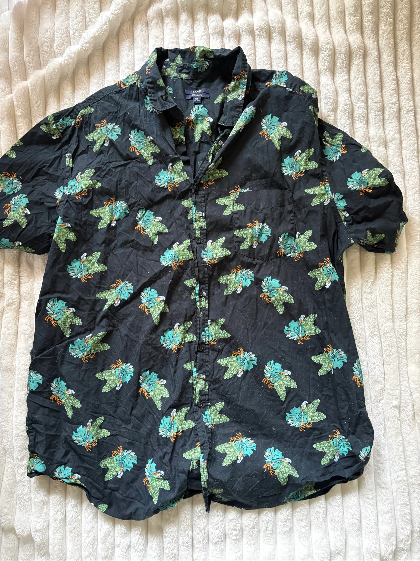 Chemise manches courtes motif jungle homme grande taille